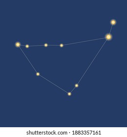 Constellation Capricorn isolated. Zodiac sign. Vector stock illustration. The symbol of occultism, fortune telling. Astrological sign Capricorn, stars. Constellation for astrology