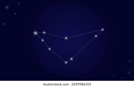 Constellation Capricorn. On a blue background, the constellation Capricorn with shining stars Vector illustration EPS10.