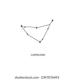 Constellation Capricorn vector illustration. Constellation Capricorn astrological drawing