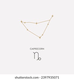 Constellation Capricorn vector illustration. Constellation Capricorn astrological drawing