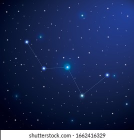 Constellation Cassiopeia in deep space