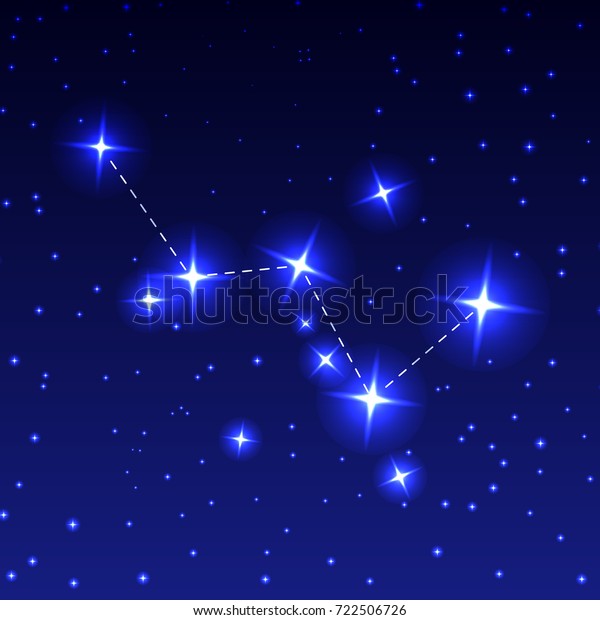 Constellation Cassiopeia Night Starry Sky Vector Stock Vector Royalty Free 722506726 4432