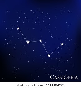 constellation Cassiopeia in the starry sky