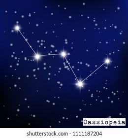 constellation Cassiopeia in the starry sky