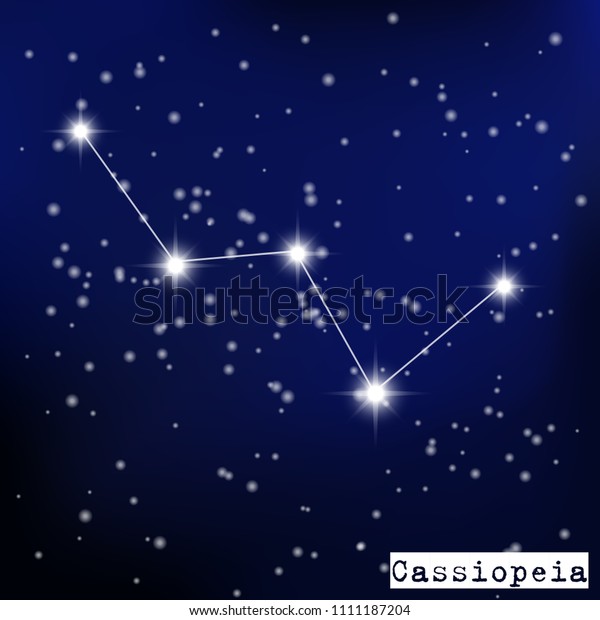 Constellation Cassiopeia Starry Sky Stock Vector Royalty Free 1111187204 9219