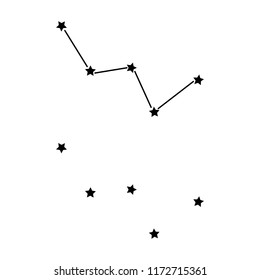 Constellation Cassiopeia. stars, space, galaxy. vector illustration.