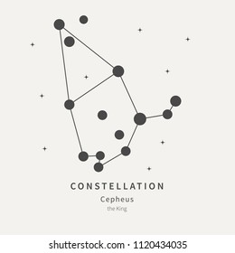 The Constellation Of Cepheus. The King - linear icon. Vector illustration of the concept of astronomy