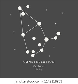 The Constellation Of Cepheus. The King - linear icon. Vector illustration of the concept of astronomy