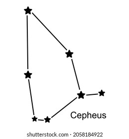 Constellation Cepheus on white background, vector illustration