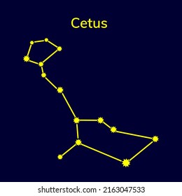 Constellation Cetus on a blue background