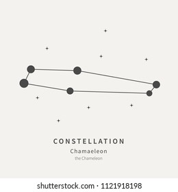 The Constellation Of Chamaeleon. The Chameleon - linear icon. Vector illustration of the concept of astronomy