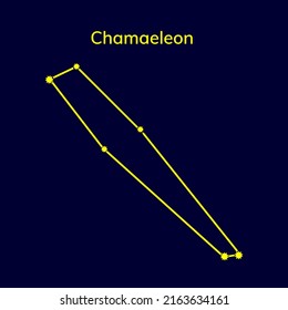 constellation Chamaeleon on a blue background