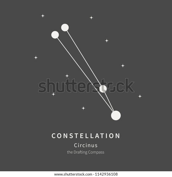 The\
Constellation Of Circinus. The Drafting Compass - linear icon.\
Vector illustration of the concept of\
astronomy