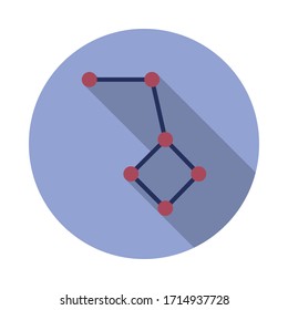 constellation colored long shadow icon. Simple color vector of space icons for ui and ux, website or mobile application