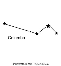 Constellation Columba on white background, vector illustration
