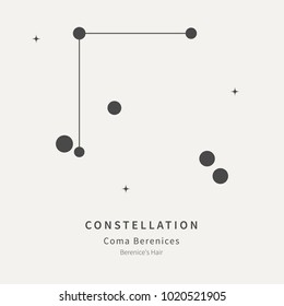 The Constellation Of Coma Berenices. Berenice's Hair - linear icon. Vector illustration of the concept of astronomy