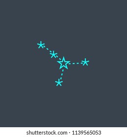 constellation concept blue line icon. Simple thin element on dark background. constellation concept outline symbol design from space exploration set. Can be used for web and mobile UI/UX