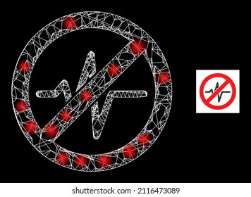 Constelación cruzando el icono de pulso de la malla de parada con puntos de brillo. La constelación iluminada se crea utilizando el icono del vector de impulsos de parada y líneas interseccionadas. Pulso de parada del cuadro de constelación,