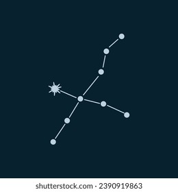 constellation Cygnus. Vector illustration. Star in the sky.