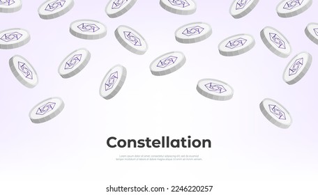 Constellation (DAG) coin falling from the sky. DAG cryptocurrency concept banner background.