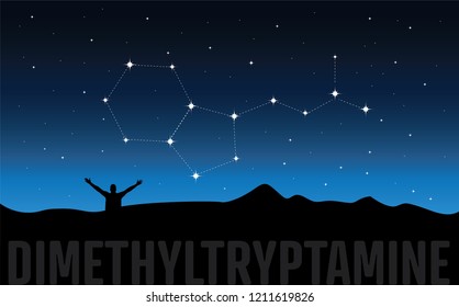 Constellation Of Dimethyltryptamine Formula. DMT Dream.