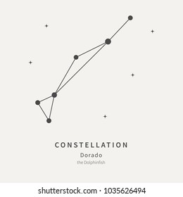 The Constellation Of Dorado. The Dolphinfish - linear icon. Vector illustration of the concept of astronomy