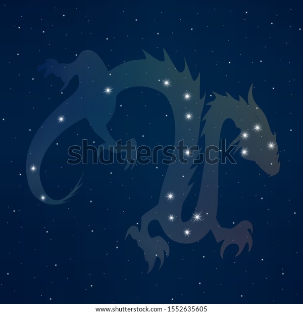 Constellation Dragon Abstract Mythological Creature On Stock Vector Royalty Free