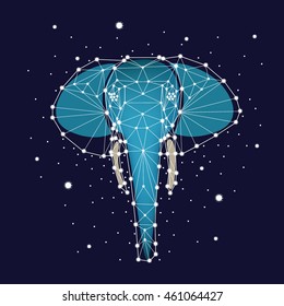 Constellation elephant, vector graphics