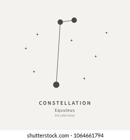 The Constellation Of Equuleus. The Little Horse - linear icon. Vector illustration of the concept of astronomy