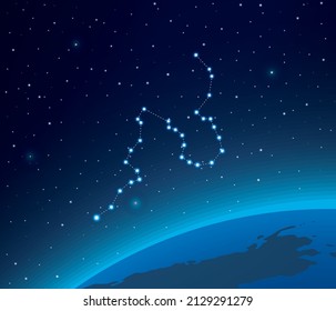 Sternbild Eridanus mit Planet im tiefen Raum 