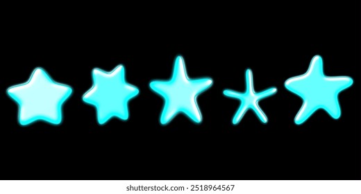 constellation of five unique, blue stars, each twinkling with its own individual light.
A celestial journey across a dark expanse, marked by a trail of five distinctive blue stars