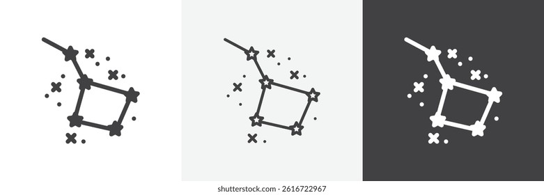 Constellation flat and liner vector icons set