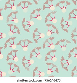 constellation of flying seeds seamless tile in soft blue and pink