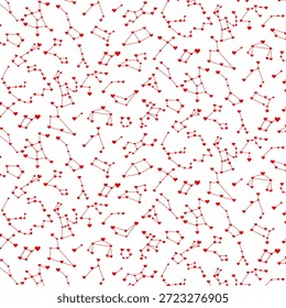 Constellation formed by hearts connected like stars in the night sky. Symbolizes love, romance, connection, and destiny, making it suitable for Valentine themes, astrology concepts, wedding projects