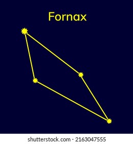 Constellation Fornax on a blue background