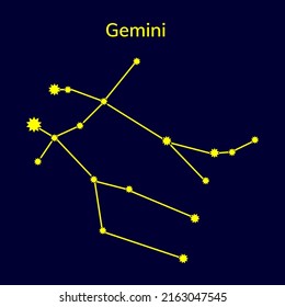 Constellation Gemini on a blue background