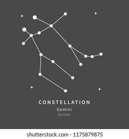 The Constellation Of Gemini. The Twins - linear icon. Vector illustration of the concept of astronomy