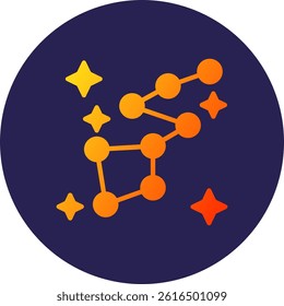 Constellation Glyph Circle Gradient Icon