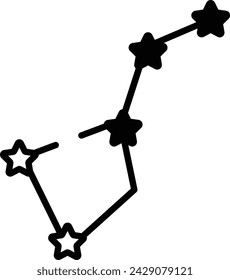 Constellation glyph and line vector illustration