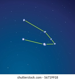 Constellation of a goat in the night star sky