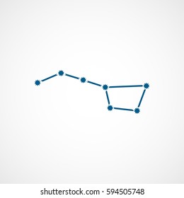 Constellation Great Bear Blue Flat Icon On White Background