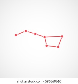 Constellation Great Bear Red Flat Icon On White Background