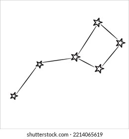 Constelación. Ilustración vectorial dibujada a mano.