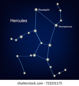 constellation Hercules against the sky vector illustration