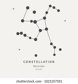 The Constellation Of Hercules - linear icon. Vector illustration of the concept of astronomy