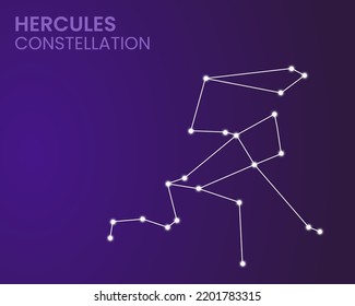 The constellation of Hercules in night sky astronomy concept used for banner templates