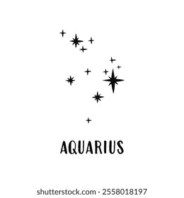 Constellation horoscope. Aquarius astronomical star constellation. Constellation minimalistic vector illustration