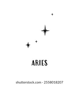 Constellation horoscope. Aries astronomical star constellation. Constellation minimalistic vector illustration