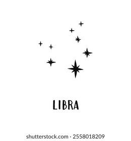 Constellation horoscope. Libra astronomical star constellation. Constellation minimalistic vector illustration