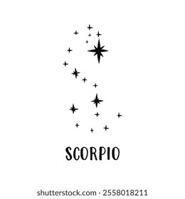 Constellation horoscope. Scorpio astronomical star constellation. Constellation minimalistic vector illustration